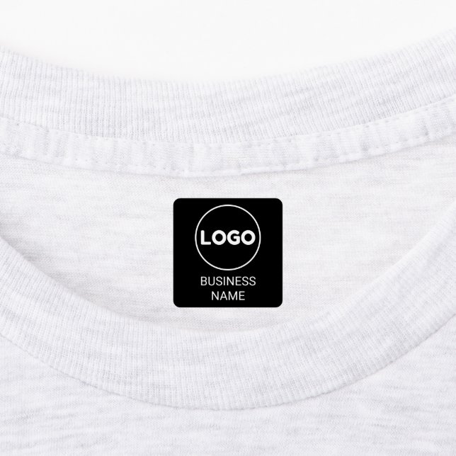 Custom Logo and Text Square Fabric Clothing Labels (Affixed)