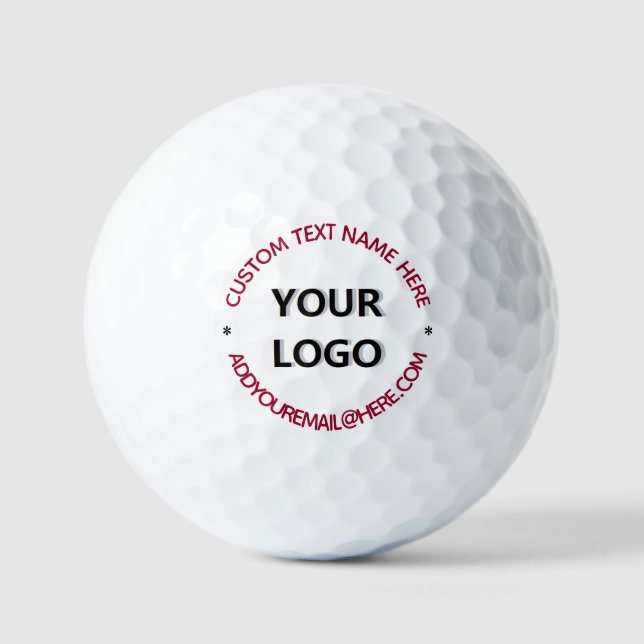 Custom Logo and Text Stamp Golf Balls Your Colours (Front)