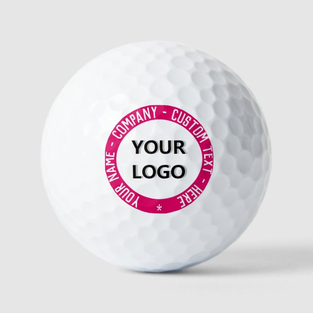 Custom Logo and Text Stamp Golf Balls Your Colours (Front)