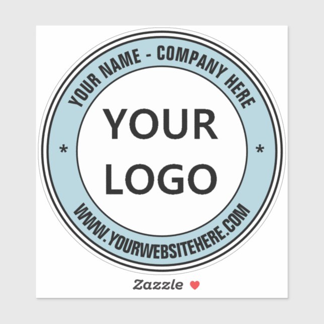 Custom Logo and Text Stamp Sticker - Your Colours (Sheet)