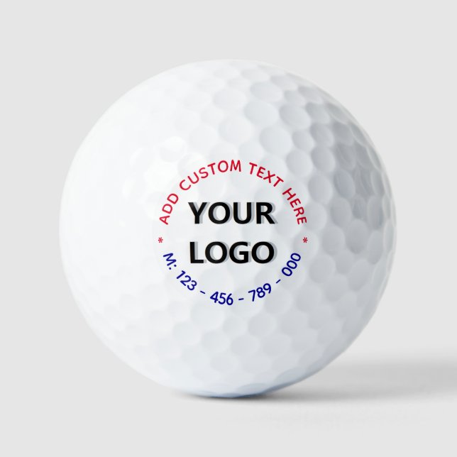 Custom Logo and Text Stamps Golf Balls Template (Front)