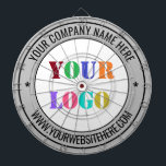 Custom Logo and Text Your Business Dart Board<br><div class="desc">Your Colours and Font - Dartboards with Simple Personalised Your Business Logo Name Website Stamp Design - Promotional Professional Customisable Dart Boards / Gift - Add Your Logo - Image / Name - Company / Website or Phone , E-mail / more - Resize and move or remove and add elements...</div>