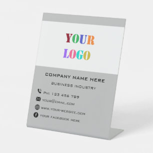 Custom Logo and Text Your Business Pedestal Sign