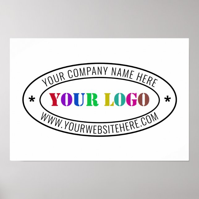 Custom Logo and Text Your Business Poster Template (Front)