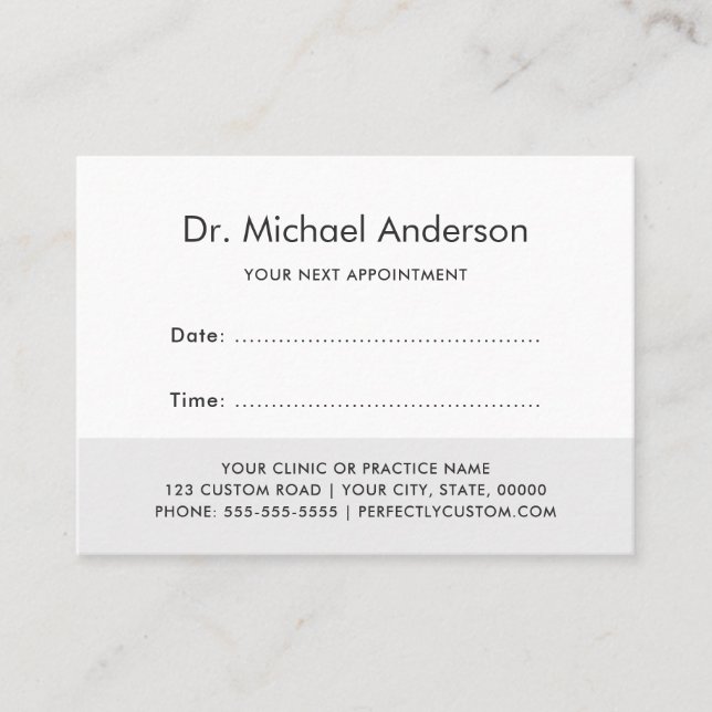 Custom logo appointment cards (Front)