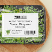 Custom Logo & Barcode Fresh Organic Microgreens