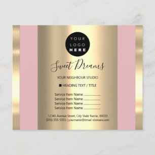 Custom Logo Beauty Salon Makeup Price List Blush Flyer