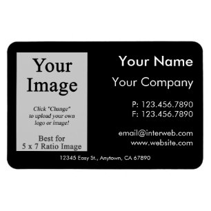 Custom Logo Black Business Card Style Magnet