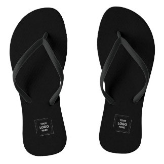 Custom Logo Black Corporate Flip Flops