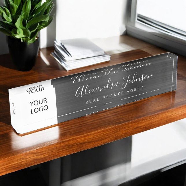 Custom Logo Black Elegant Professional Nameplate (Creator Uploaded)