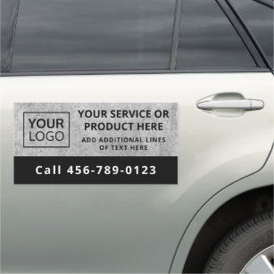 Custom logo black grey concrete business service car magnet