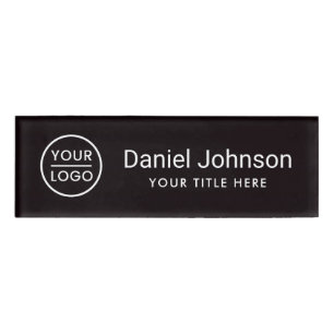 Custom logo black professional magnetic name tags