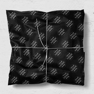Custom logo black tissue paper business packaging