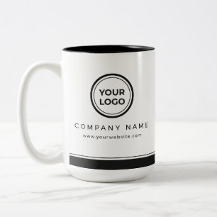 Custom Logo Black Two-Tone Company Coffee Mug