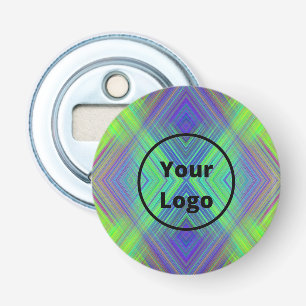 Custom logo blue and green line shapes bottle opener