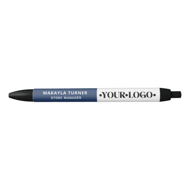 Custom Logo Blue Black Ink Pen (Front)
