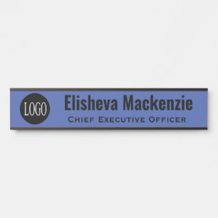 Custom Logo Blue Office Door Name Plate Sign