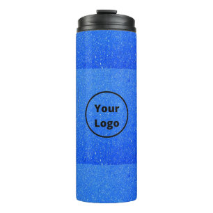 Custom logo blue rough surface print thermal tumbler
