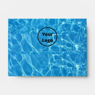 Custom logo blue water textured envelope
