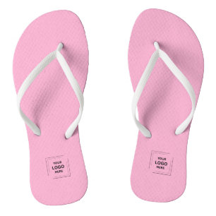 Custom Logo Blush Pink Event Flip Flops