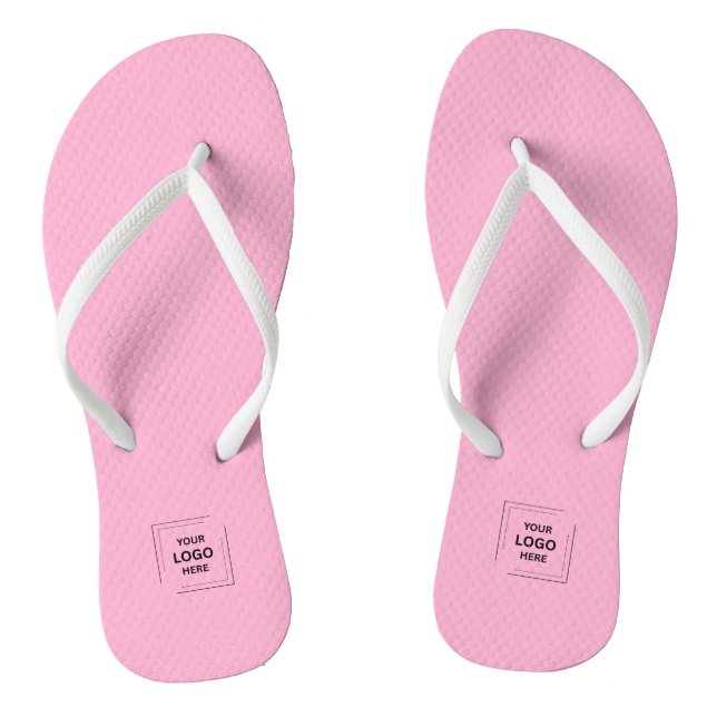 Custom Logo Blush Pink Event Flip Flops (Footbed)