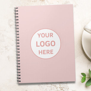 Custom Logo Blush Pink Professional Business Notebook