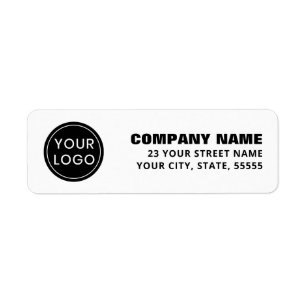 Custom logo bold business name return address return address label