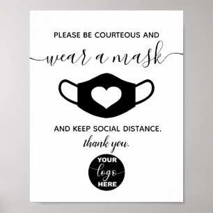 Custom Logo Brand Business Safety Wear a Face Mask Poster