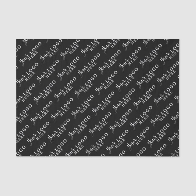 Custom Logo Branded Business Packaging Black Tissue Paper (Front)