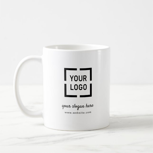 Custom Logo branded promotional Coffee Mug (Left)