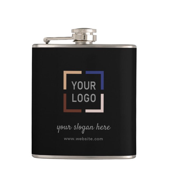 Custom Logo branded promotional Hip Flask (Front)