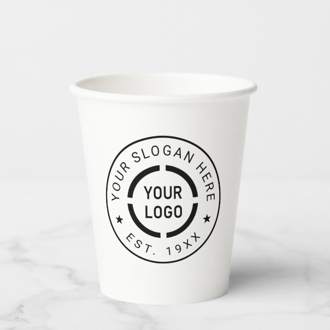 Custom Logo branded promotional Paper Cups (Front)