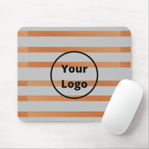Custom logo brown and grey stripes mouse pad