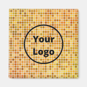 Custom logo brown blocks pattern magnet