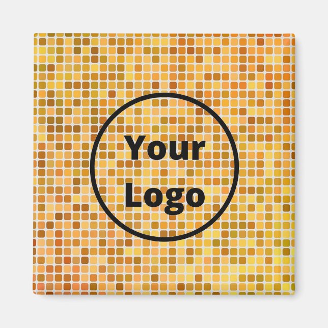 Custom logo brown blocks pattern magnet (Front)