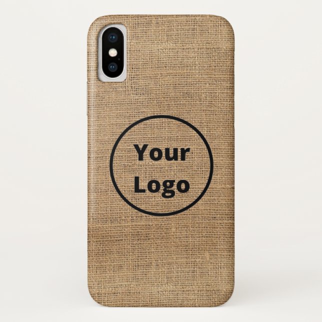 Custom logo brown burlap Case-Mate iPhone case (Back)