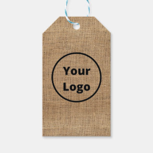 Custom logo brown burlap gift tags