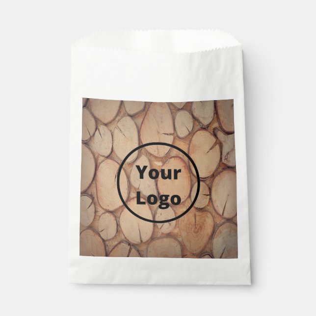 Custom logo brown tree logs favour bag (Front)