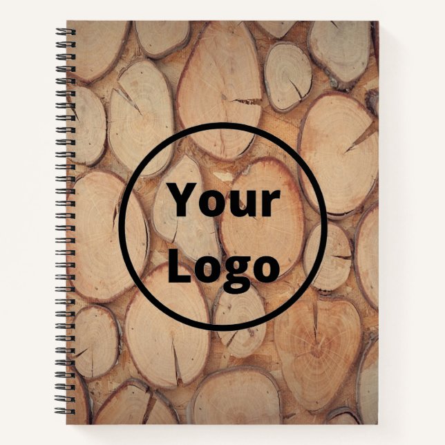 Custom logo brown tree logs notebook (Front)