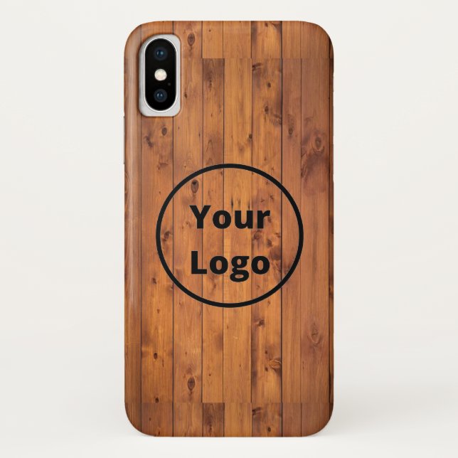 Custom logo brown wood Case-Mate iPhone case (Back)