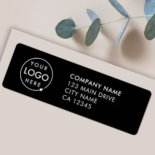 Custom Logo   Business Black Return Address Label