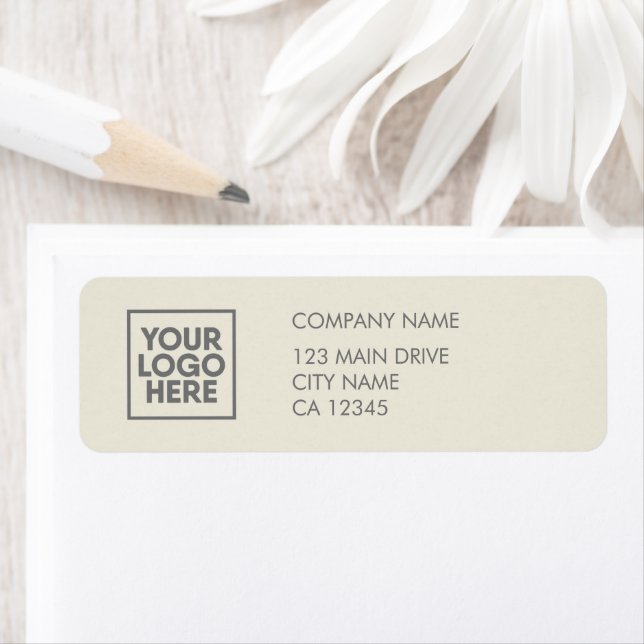 Custom Logo | Business Black Return Address Label (Insitu)