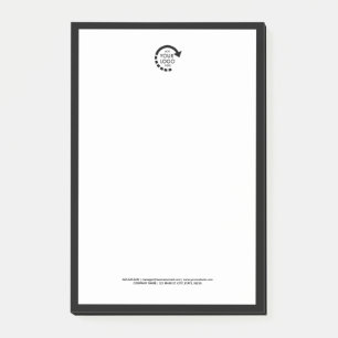 Custom Logo Business Branding Modern Black Border Post-it Notes