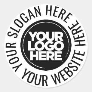 Custom Logo Business Circle Text Web Promotional Classic Round Sticker