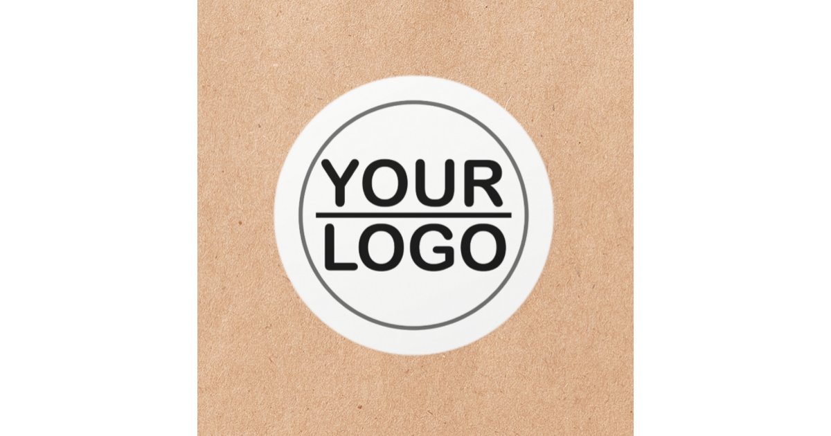 Round Color Sticker Logo Custom logo business classic round sticker | Zazzle