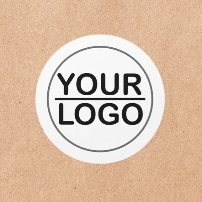 Round Color Sticker Logo Custom logo business classic round sticker | Zazzle