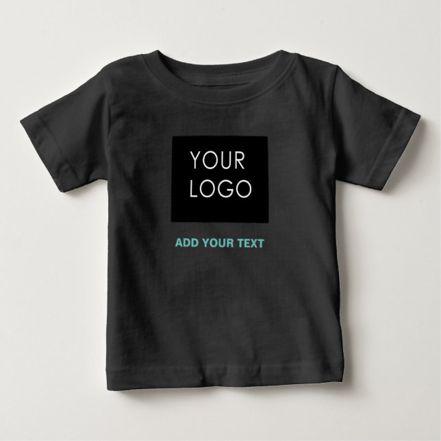Custom Logo Business Company Black Baby T-Shirt (Front)