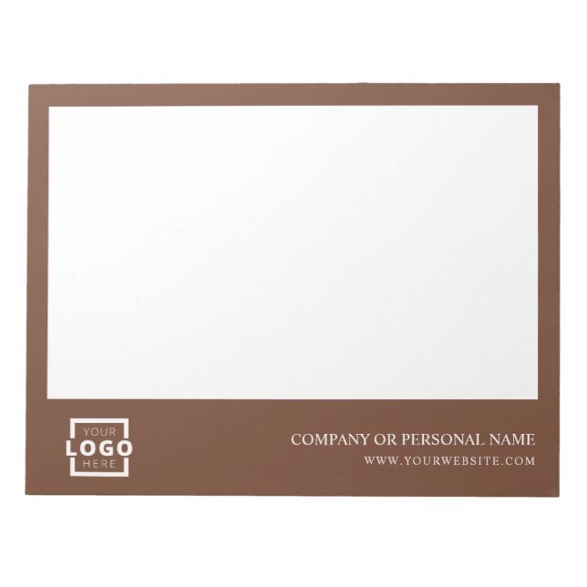 Custom Logo Business Company Branded Gift Brown Notepad (Front)