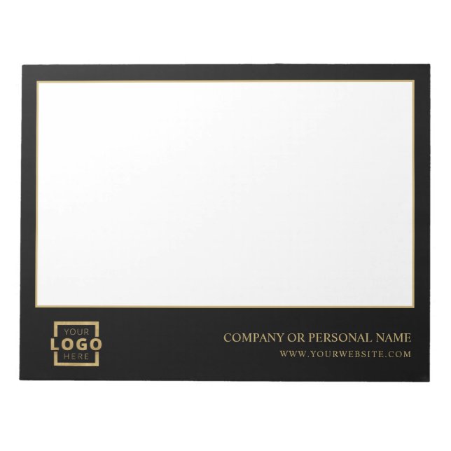 Custom Logo Business Company Branded Gift Gold Notepad (Front)