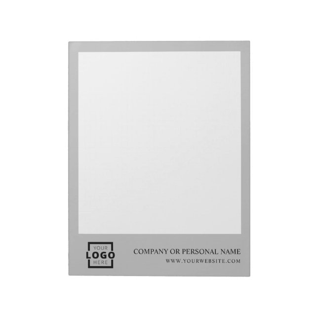 Custom Logo Business Company Branded Gift Grey Notepad (Rotated)